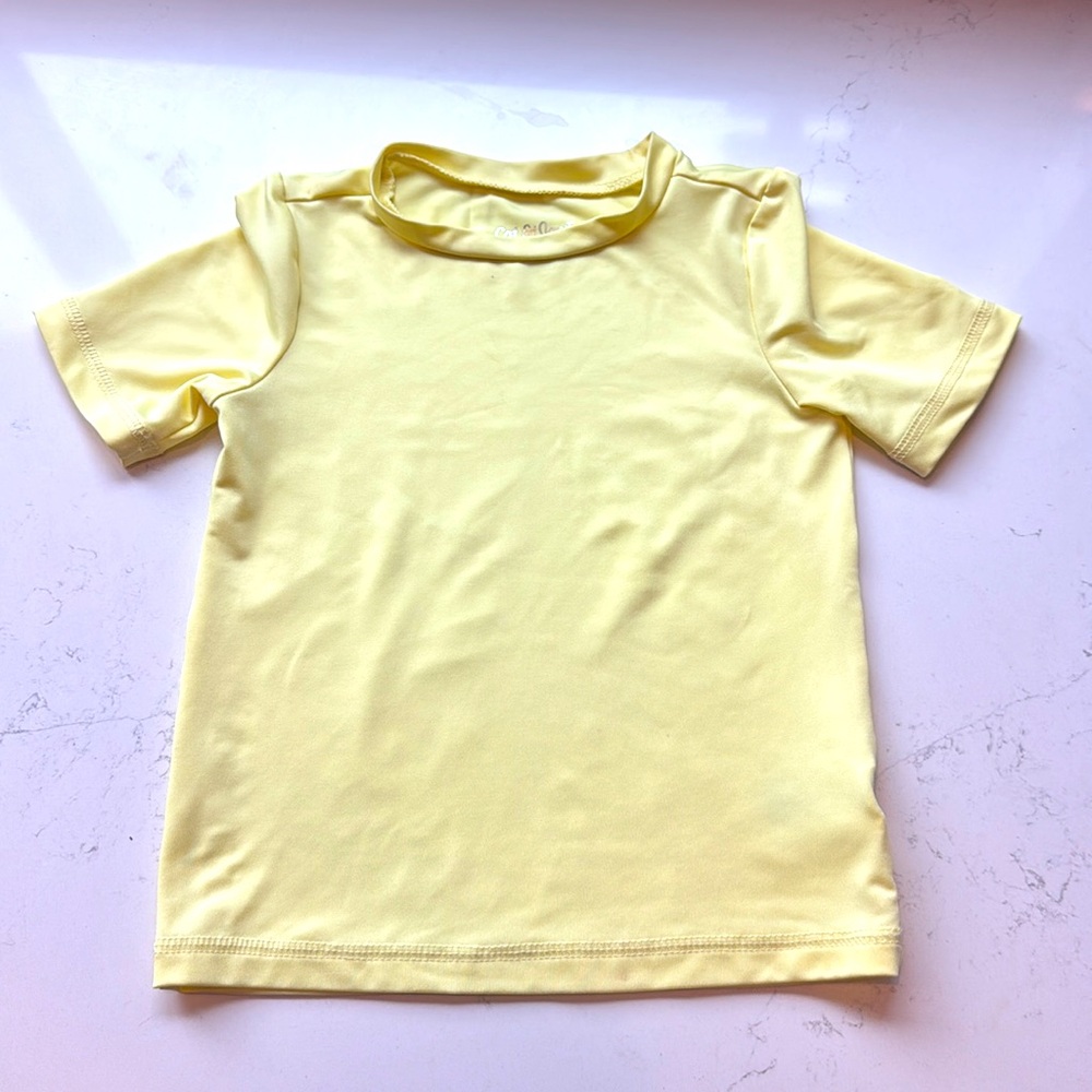Cat & Jack Light Yellow Short Sleeve Swim Tee Shirt